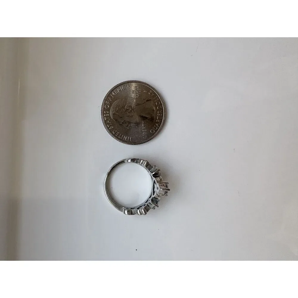 Sterling Silver 925 Princess Crown CZ Ring Size 6